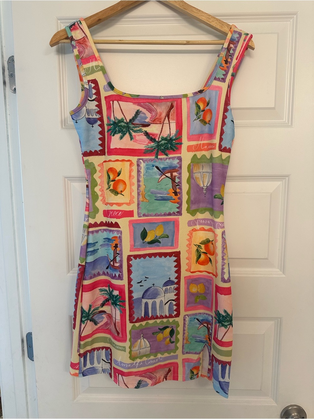 SHEIN Pink Multi-Print Tropical Mini Dress